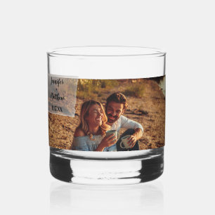Faux Vellum Photo Overlay Custom Wedding Whisky Glas