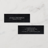 Faux Velvet Black Print Mini Visitekaartje (Voorkant / Achterkant)