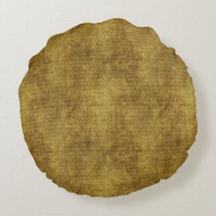 Faux Velvet - Mustard Yellow Rond Kussen