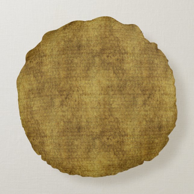 Faux Velvet - Mustard Yellow Rond Kussen (Achterkant)