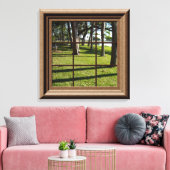 Faux-venster Uitzicht vreedzaam landschap met bome Canvas Afdruk (Insitu (Woonkamer))