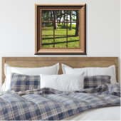 Faux-venster Uitzicht vreedzaam landschap met bome Canvas Afdruk (Insitu (Slaapkamer))