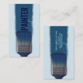 Faux verfborstelomhulling blauwe monoton visitekaartje (Voorkant / Achterkant)
