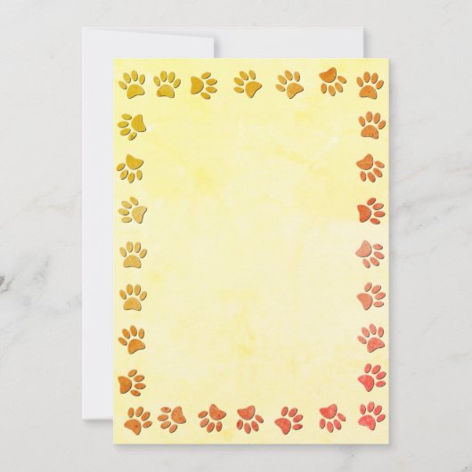 Faux verouderd document textuur Paw Prints basis v Kaart (Voorkant)