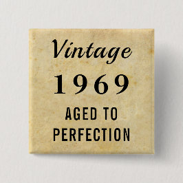 Faux Vintage gedateerd 50e of een verjaardagscadea Vierkante Button 5,1 Cm