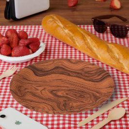 Faux Walnut Wood Design  Papieren Bordje
