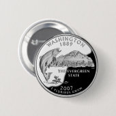 Faux Washington State Quarter Ronde Button 5,7 Cm (Voorkant /achterkant)