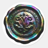 Faux Wax Envelope Seal Style 4 Black 20 Sticker (Voorkant)