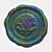 Faux Wax Envelope Seal Style 4 Blue 21 Sticker (Voorkant)