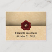 Faux Wax Seal and Parchment  Gothic Plaatskaartje (Achterkant)