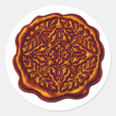 Faux Wax Seal, Copper Fire Ronde Sticker (Voorkant)