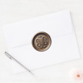 Faux Wax Seal Deep Impression Antiek Gold Ronde Sticker (Envelop)