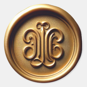 Faux Wax Seal Deep Impression Antiek Gold Ronde Sticker
