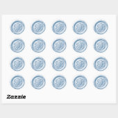 Faux Wax Seal Deep Impression Blue Ronde Sticker (Vel)