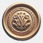 Faux Wax Seal Deep Impression Gold Ronde Sticker (Voorkant)