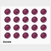 Faux Wax Seal Deep Impression Plum Ronde Sticker (Vel)