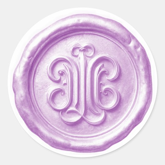 Faux Wax Seal Deep Impression Purple Ronde Sticker (Voorkant)