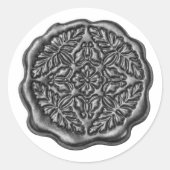 Faux Wax Seal, Pewter Gray Ronde Sticker (Voorkant)
