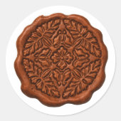 Faux Wax Seal, Rust Ronde Sticker (Voorkant)