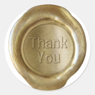 Faux Wax Seals - Goud - Vet - Dank u Ronde Sticker