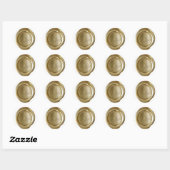 Faux Wax Seals - Gouden Script - Liefde Ronde Sticker (Vel)