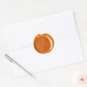 Faux Wax Seals - Oranje script - Love Ronde Sticker (Envelop)