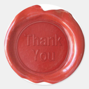 Faux Wax Seals - Rood - Vet - Hartelijk dank Ronde Sticker