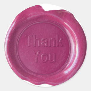 Faux Wax Seals - Roos - Vet - Dank u Ronde Sticker