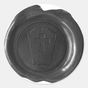 Faux wax-zegel - zwart - TOMBSTONE Ronde Sticker