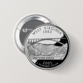 Faux West Virginia State Quarter Ronde Button 5,7 Cm (Voorkant /achterkant)