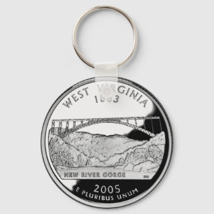 Faux West Virginia State Quarter Sleutelhanger