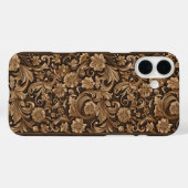 Faux Western wood carving pattern tiled  Case-Mate iPhone Case (Achterkant (horizontaal))