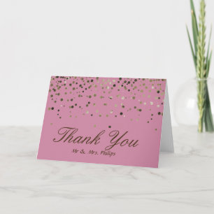 Faux White Folie Confetti Elegant Sparkle Hartelij Bedankkaart