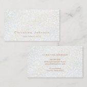 Faux White Glitter-effect Visitekaartje (Voorkant / Achterkant)