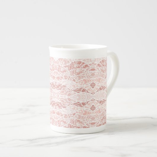 Faux White Lace Fishnet Mugs Cadeau (Devant droit)