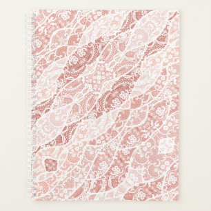 Faux White Lace Fishnet Planner Cadeau