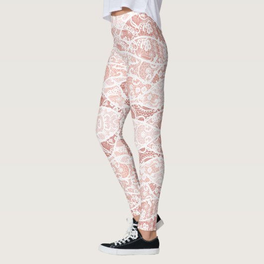 Faux White Lace Leggings Élégant (Gauche)