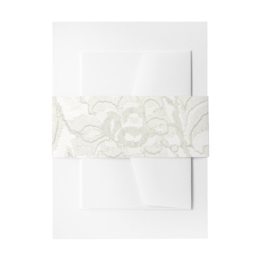 Faux White Lace Wedding Uitnodigingen Wikkel (Voorkant Voorbeeld)