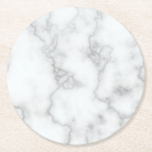 Faux White Marble Ronde Kartonnen Onderzetter