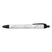 Faux White Marble Texture look-like & Custom Name Zwarte Inkt Pen (Bovenkant)