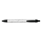 Faux White Marble Texture look-like & Custom Name Zwarte Inkt Pen (Achterkant)