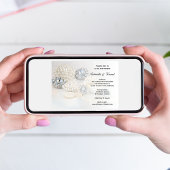 Faux White Pearl and Diamond Buttonnen Wedding Kaart