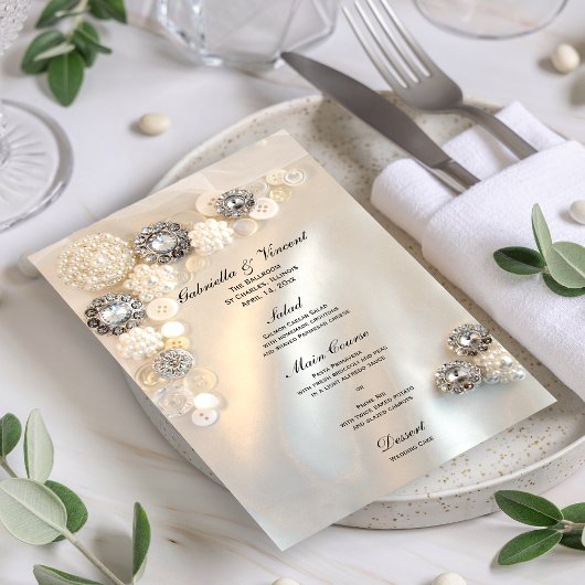 Faux White Pearl and Diamond Buttonnen Wedding Men