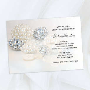 Faux White Pearl Diamond Button Vrijgezellenfeest Kaart