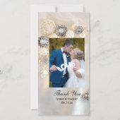 Faux White Pearl en Diamond Buttonnen Bedankkaart (Voorkant)