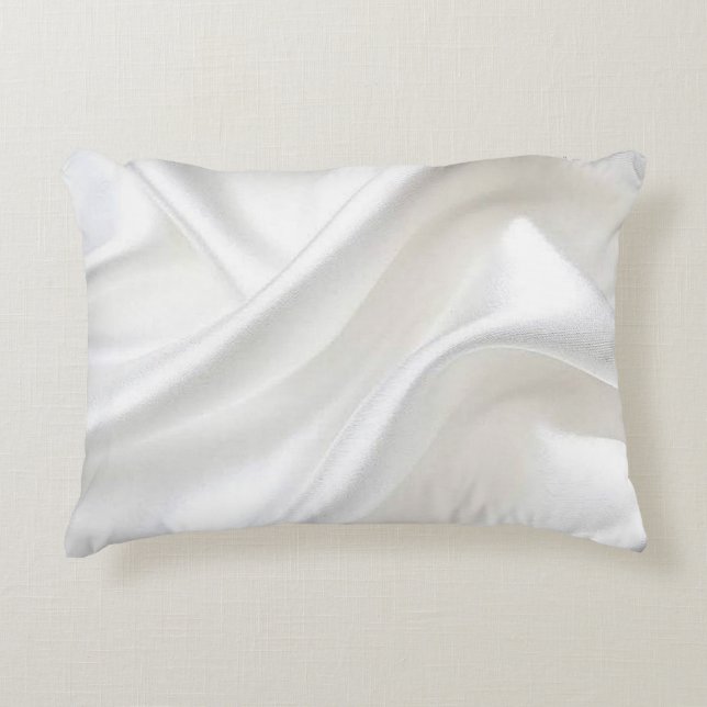 Faux White Satin Accent Pillow Accent Kussen (Voorkant)