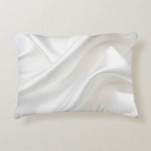 Faux White Satin Accent Pillow Kussen