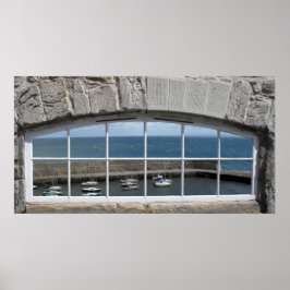 Faux Window Arch met Gevist Harbour Uitzicht Poster