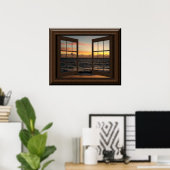 Faux Window Poster Peaceful Sunset Relaxing (Thuiskantoor)