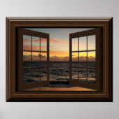 Faux Window Poster Peaceful Sunset Relaxing (Voorkant)